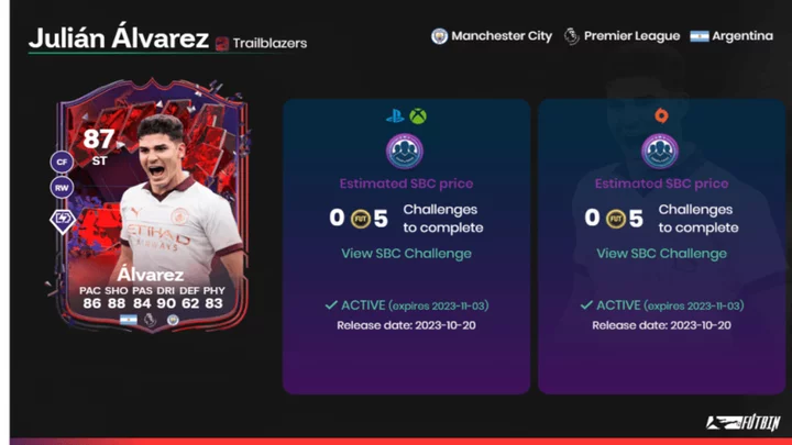 Julian Alvarez FC 24: How to Complete the Trailblazers SBC